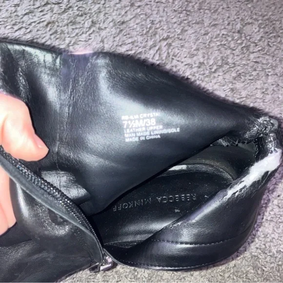 Rebecca Minkoff Crystal & Leather Ankle Boots - Picture 3 of 9